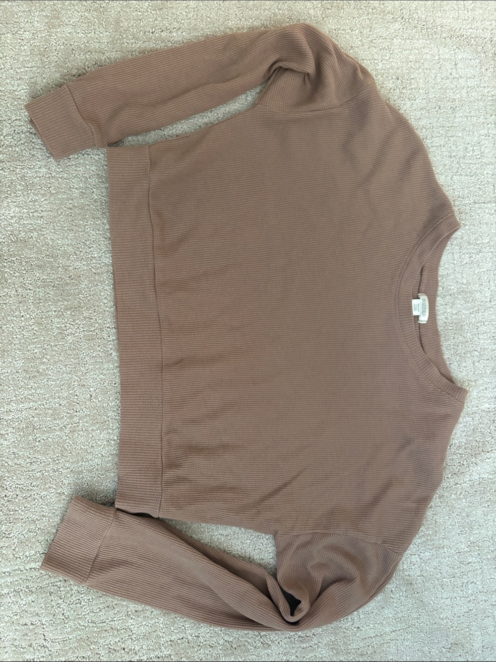 Bozzolo Scoopneck Ribbed Sweater in Taupe Brown Womens Medium Cotton Blend
